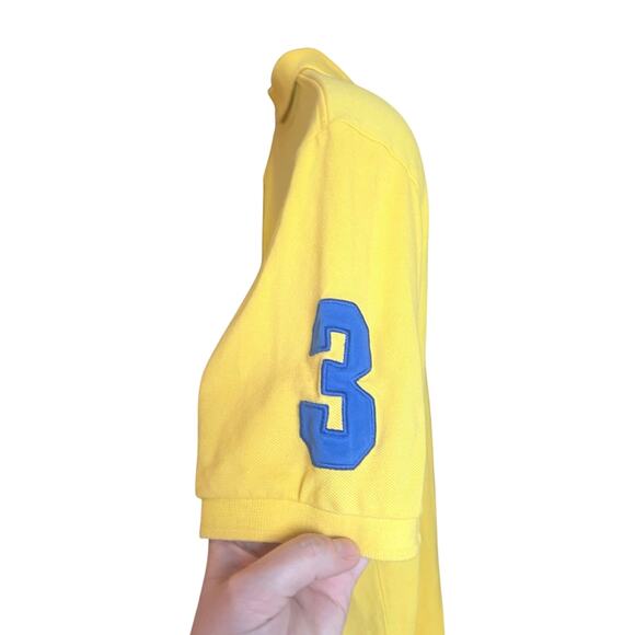 Y2K Vintage Mens Yellow Polo Shirt USPA Size L Embroidered Preppy Statement - Picture 4 of 8